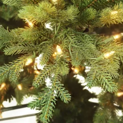 Pre-Lit Christmas Trees*The Holiday Aisle 4'5" H Slender Green Realistic Artificial Fir Christmas Tree With 200 Lights
