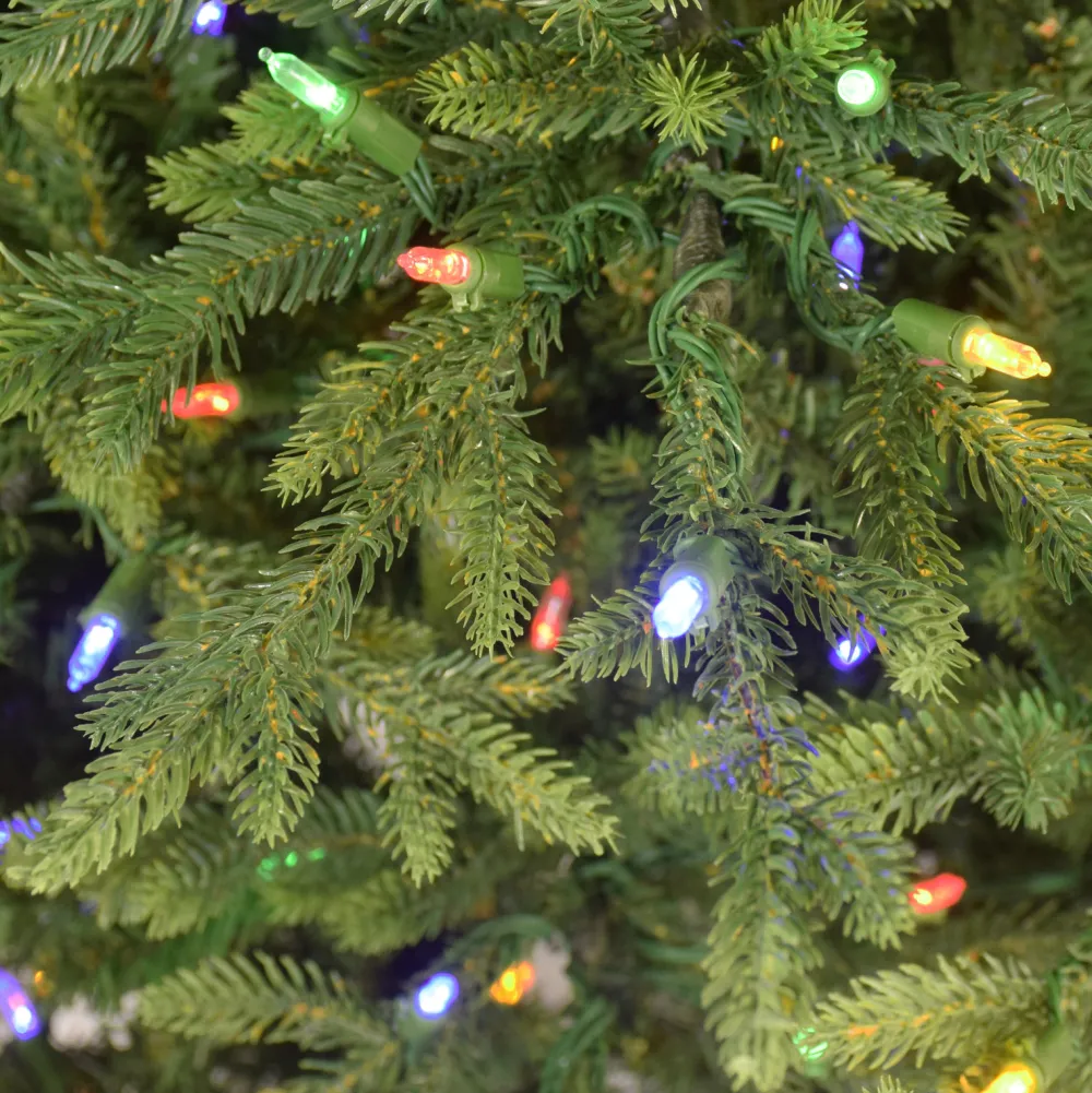 Pre-Lit Christmas Trees*The Holiday Aisle 9' H Slender Green Realistic Artificial Fir Christmas Tree With 700 Led Color Changing/Combination Lights