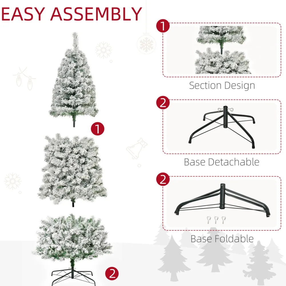 Pre-Lit Christmas Trees*The Holiday Aisle 9' H Slender Green/White Flocked/Frosted Christmas Tree With 350 Led Lights