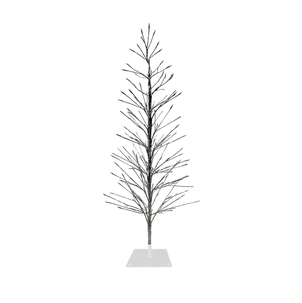 Pre-Lit Christmas Trees*The Holiday Aisle 5' H Slender Silver Cedar Christmas Tree With 180 Led Lights
