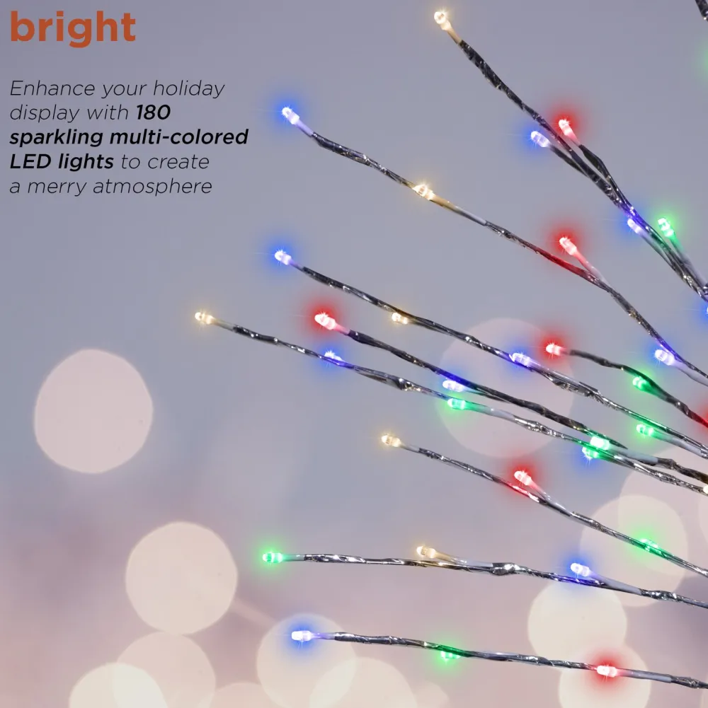 Pre-Lit Christmas Trees*The Holiday Aisle 5' H Slender Silver Cedar Christmas Tree With 180 Led Lights