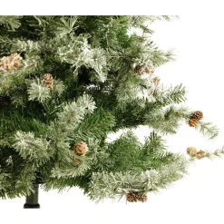 Pre-Lit Christmas Trees*Christmas Time 7'6" H Slender Snow Fir Flocked/Frosted Christmas Tree With 550 Led Lights