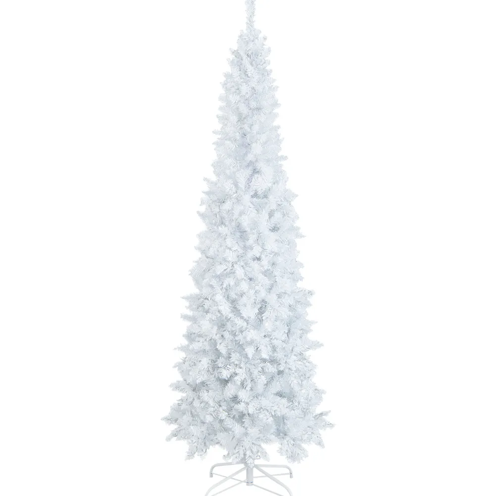 Pre-Lit Christmas Trees*The Holiday Aisle 7' H Slender White Cashmere Christmas Tree With 300 Led Lights