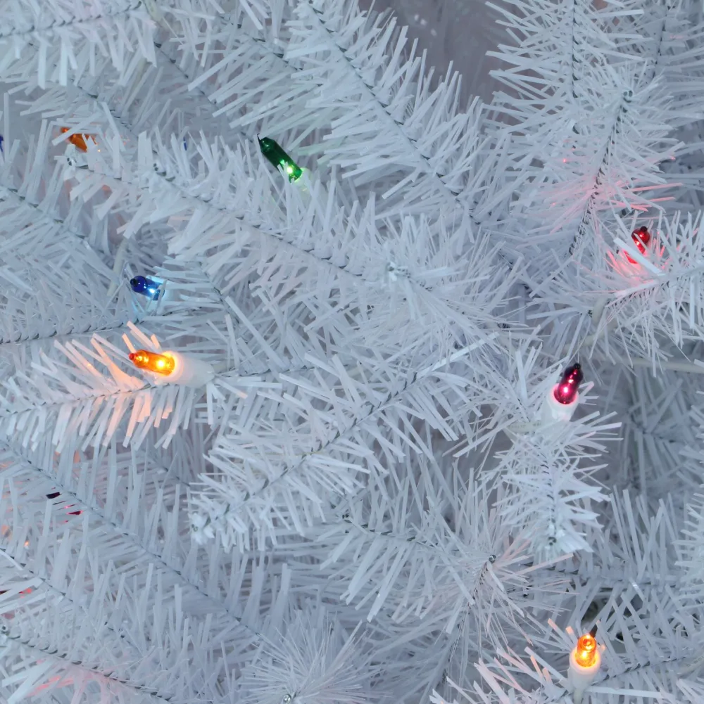 Pre-Lit Christmas Trees*The Holiday Aisle 6'6" H Slender White Fir Christmas Tree With 250 Lights