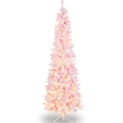 Pre-Lit Christmas Trees*The Holiday Aisle 90'' H White Artificial Hinged Christmas Tree With 450 Lights