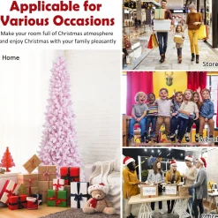 Pre-Lit Christmas Trees*The Holiday Aisle 90'' H White Artificial Hinged Christmas Tree With 450 Lights