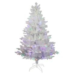 Pre-Lit Christmas Trees*Kurt Adler 5' H White Artificial Pine Christmas Tree With Led Lights