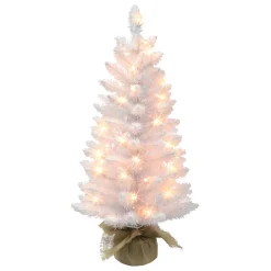 Pre-Lit Christmas Trees*The Holiday Aisle 3' H White Fir Christmas Tree With 50 Lights