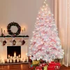 Pre-Lit Christmas Trees*The Holiday Aisle 6'6" H White Fir Christmas Tree With Lights