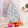 Pre-Lit Christmas Trees*The Holiday Aisle 7.5' H White Pine Flocked/Frosted Christmas Tree With 360 Led Lights