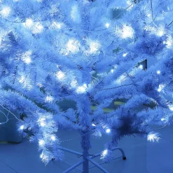 Pre-Lit Christmas Trees*The Holiday Aisle 7.5' H White Pine Flocked/Frosted Christmas Tree With 360 Led Lights