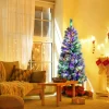 Pre-Lit Christmas Trees*The Holiday Aisle 72" H White Pine Flocked/Frosted Christmas Tree With 200 Led Lights