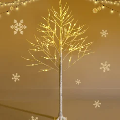 Pre-Lit Christmas Trees*The Holiday Aisle 6' H White Realistic Artificial Christmas Tree With 96 Led Lights