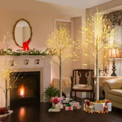 Pre-Lit Christmas Trees*The Holiday Aisle 6' H White Realistic Artificial Christmas Tree With 96 Led Lights