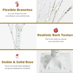 Pre-Lit Christmas Trees*The Holiday Aisle 6' H White Realistic Artificial Christmas Tree With 96 Led Lights