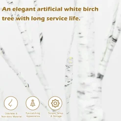 Pre-Lit Christmas Trees*The Holiday Aisle 6' H White Realistic Artificial Christmas Tree With 96 Led Lights