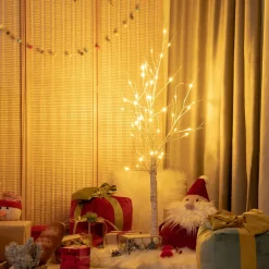 Pre-Lit Christmas Trees*The Holiday Aisle 48" H White Realistic Artificial Christmas Tree 48 Led Lights