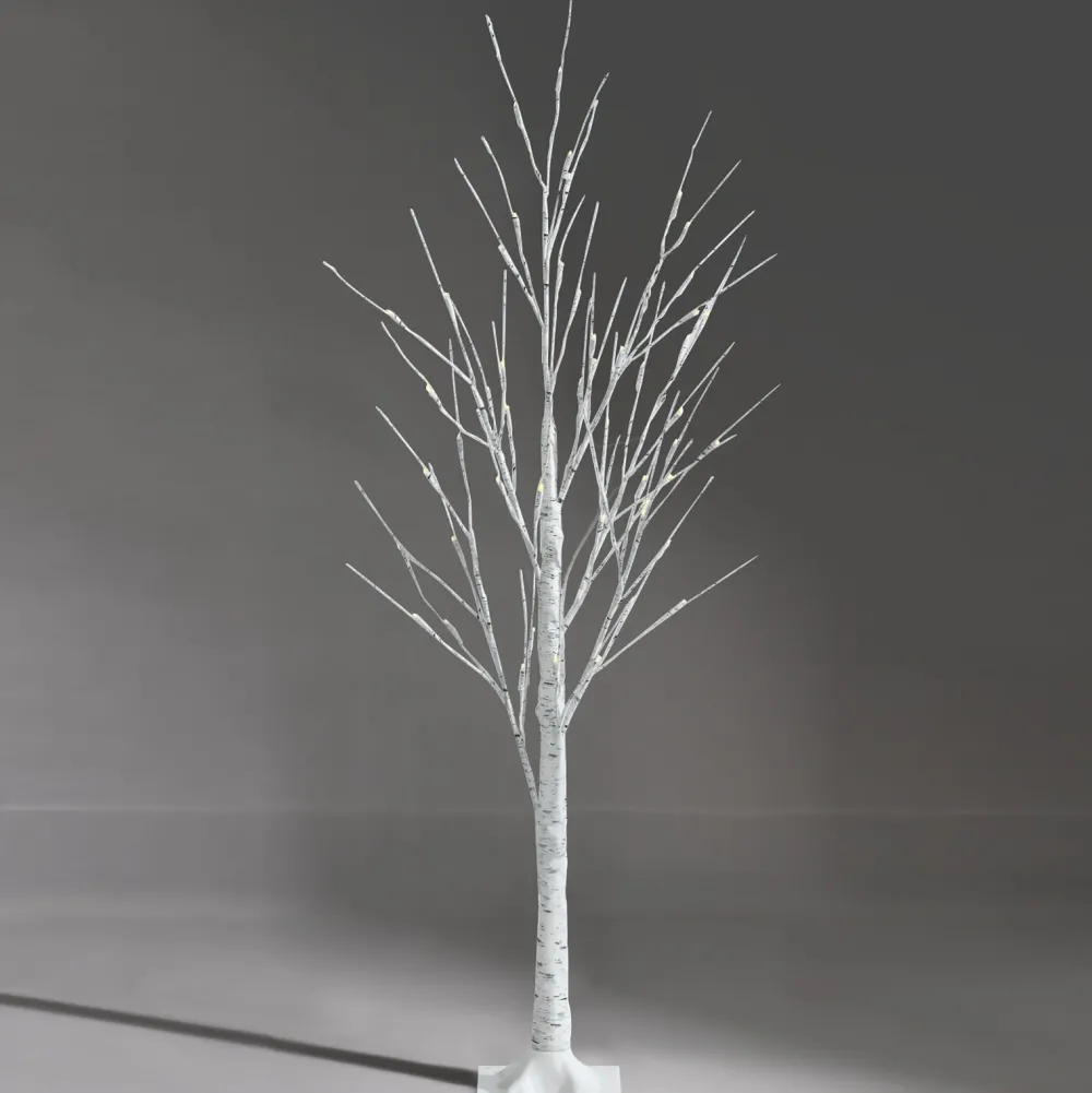 Pre-Lit Christmas Trees*The Holiday Aisle 48" H White Realistic Artificial Christmas Tree 48 Led Lights