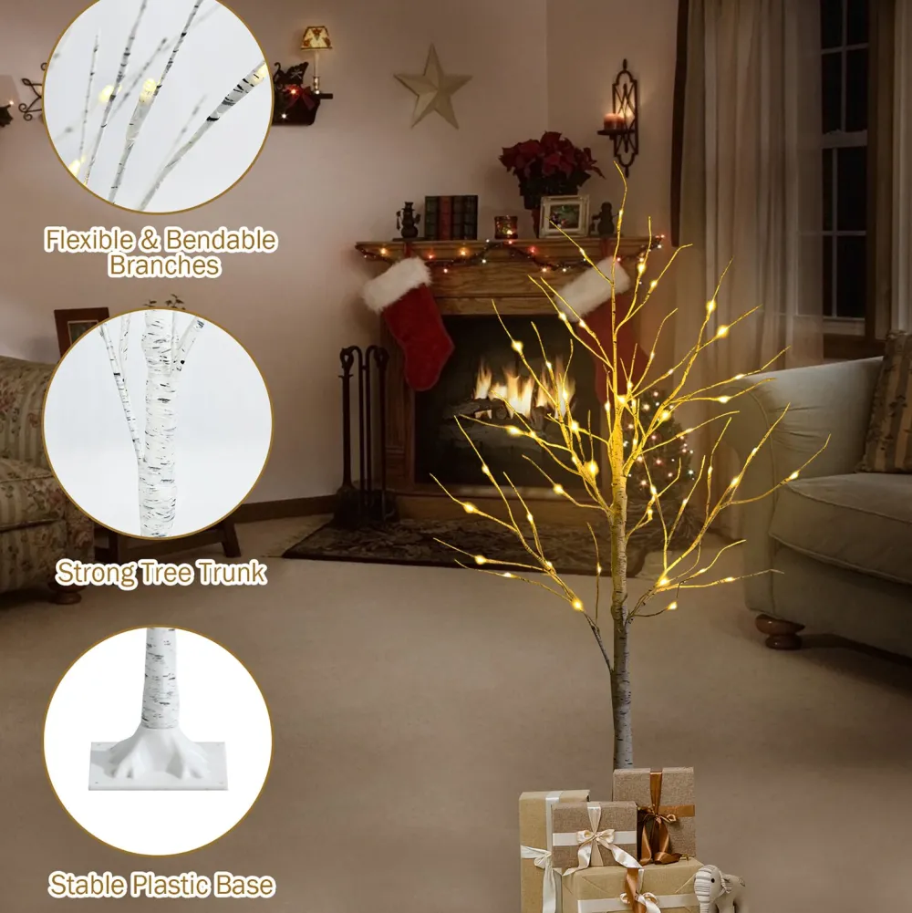 Pre-Lit Christmas Trees*The Holiday Aisle 48" H White Realistic Artificial Christmas Tree 48 Led Lights