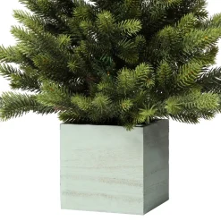 Pre-Lit Christmas Trees*Haute Decor 30 Inch Prelit Fraser Fir Potted Tree In Wooden Pot