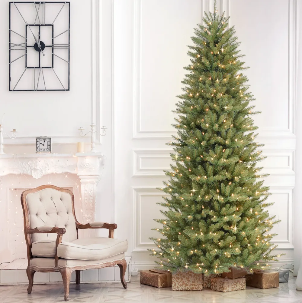 Pre-Lit Christmas Trees*Puleo International 7.5' Lighted Artificial Fir Christmas Tree - Stand Included
