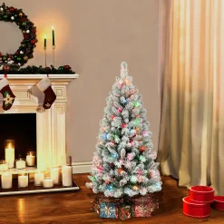 Pre-Lit Christmas Trees*The Holiday Aisle 4.5' Lighted Artificial Pine Christmas Tree - Stand Included