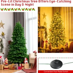 Pre-Lit Christmas Trees*The Holiday Aisle 6' Lighted Artificial Pine Christmas Tree - Stand Included