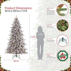 Pre-Lit Christmas Trees*The Holiday Aisle 7.5' Lighted Artificial Pine Christmas Tree - Stand Included