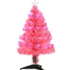 Pre-Lit Christmas Trees*The Holiday Aisle 3' Pink Pine Artificial Christmas Tree With 90 Colored & Clear Lights