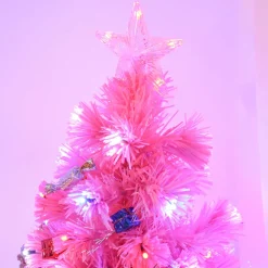 Pre-Lit Christmas Trees*The Holiday Aisle 3' Pink Pine Artificial Christmas Tree With 90 Colored & Clear Lights