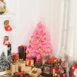 Pre-Lit Christmas Trees*The Holiday Aisle 3' Pink Pine Artificial Christmas Tree With 90 Colored & Clear Lights