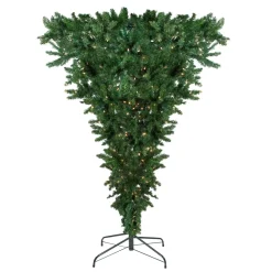Pre-Lit Christmas Trees*Northlight Seasonal 7.5' Pre-Lit Green Spruce Artificial Upside Down Christmas Tree - Clear Lights