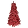 Pre-Lit Christmas Trees*The Holiday Aisle 5' Pre-Lit Red Flocked Jack Pine Christmas Tree, 702 Tips, Ul 450 Red Lit, Bm5 Stand, Dia 38"