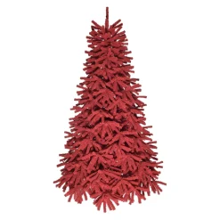 Pre-Lit Christmas Trees*The Holiday Aisle 5' Pre-Lit Red Flocked Jack Pine Christmas Tree, 702 Tips, Ul 450 Red Lit, Bm5 Stand, Dia 38"