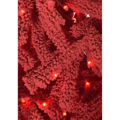 Pre-Lit Christmas Trees*The Holiday Aisle 5' Pre-Lit Red Flocked Jack Pine Christmas Tree, 702 Tips, Ul 450 Red Lit, Bm5 Stand, Dia 38"