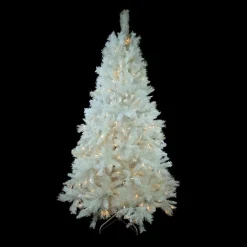 Pre-Lit Christmas Trees*Northlight Seasonal 6.5' Pre-Lit White Medium Iridescent Pine Artificial Christmas Tree - Multi Function Led Lights