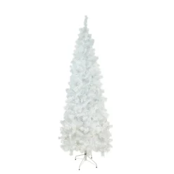 Pre-Lit Christmas Trees*Northlight Seasonal 7.5' Pre-Lit White Pencil Pine Artificial Christmas Tree - Warm White Led Lights