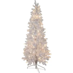 Pre-Lit Christmas Trees*Northlight Seasonal 3' Pre-Lit Woodbury White Pine Slim Artificial Christmas Tree Clear Lights