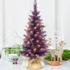 Pre-Lit Christmas Trees*The Holiday Aisle 3' Purple Spruce Artificial Christmas Tree With 50 Clear/White Lights