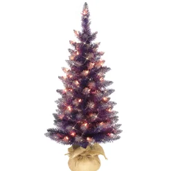 Pre-Lit Christmas Trees*The Holiday Aisle 3' Purple Spruce Artificial Christmas Tree With 50 Clear/White Lights