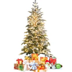 Pre-Lit Christmas Trees*The Holiday Aisle 72" Regular(Full) Green/White Realistic Artificial Christmas Tree 250 Light