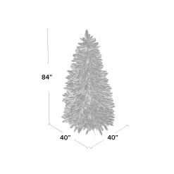 Pre-Lit Christmas Trees*Andover Mills 7' Slender Green Realistic Artificial Douglas Fir Christmas Tree With 300 Clear Lights