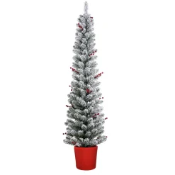 Pre-Lit Christmas Trees*The Twillery Co. 5' White Fir Artificial Christmas Tree With 70 White Lights
