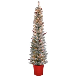 Pre-Lit Christmas Trees*The Twillery Co. 5' White Fir Artificial Christmas Tree With 70 White Lights