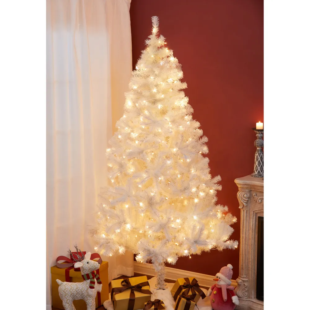 Pre-Lit Christmas Trees*The Holiday Aisle 7' White Fir Christmas Tree With 350 Led Lights