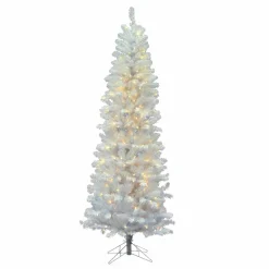 Pre-Lit Christmas Trees*The Holiday Aisle 8.5' White Pine Artificial Christmas Tree With 260 Clear Lights