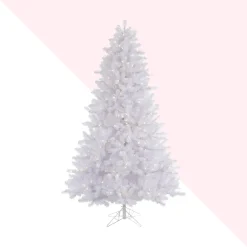 Pre-Lit Christmas Trees*Hashtag Home 7.5' White Pine Artificial Christmas Tree With 650 Led White Lights With Stand
