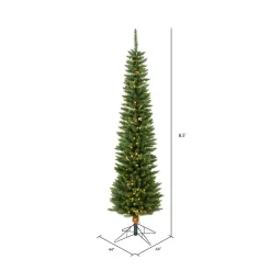 Pre-Lit Christmas Trees*The Holiday Aisle 8.5' White Pine Artificial Christmas Tree With 400 Led White Lights With Stand