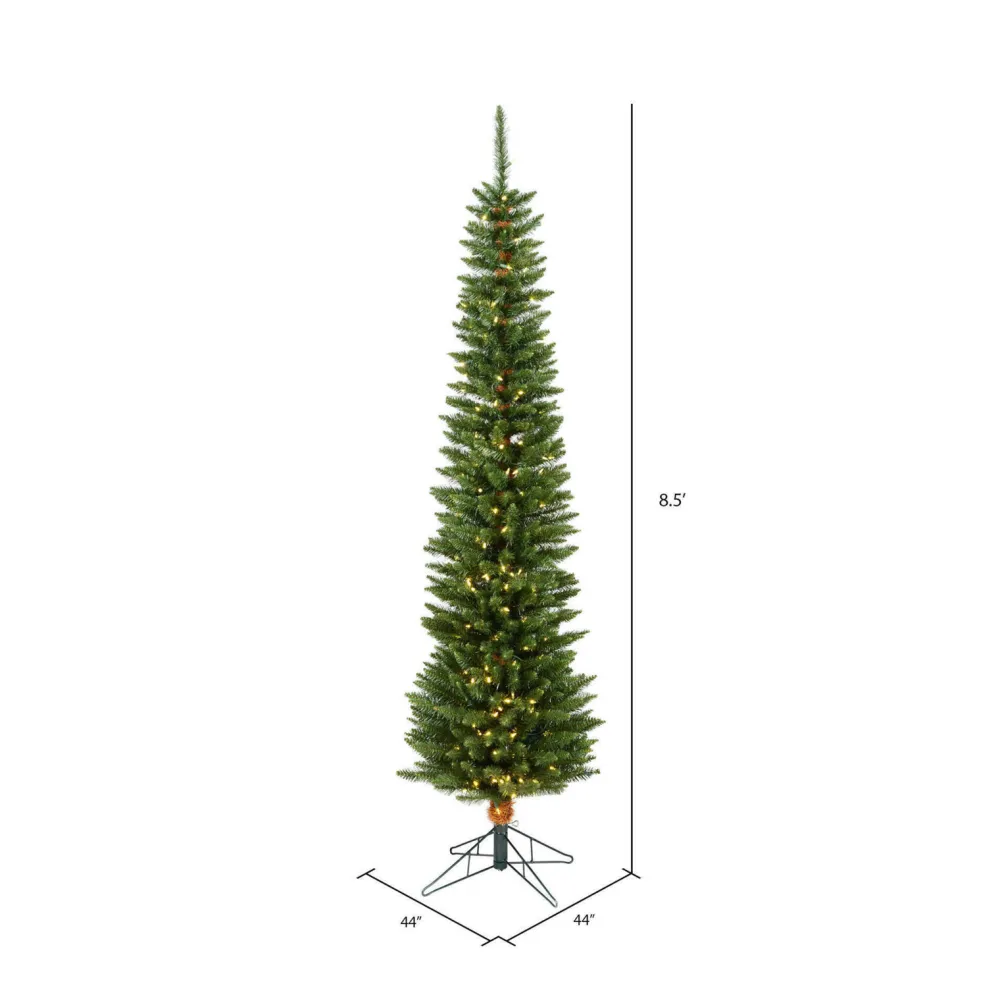 Pre-Lit Christmas Trees*The Holiday Aisle 8.5' White Pine Artificial Christmas Tree With 400 Led White Lights With Stand