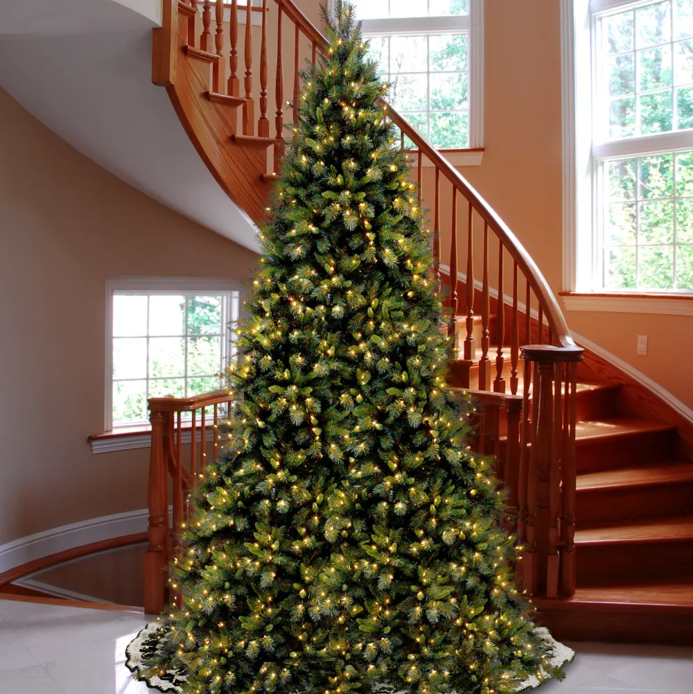 Pre-Lit Christmas Trees*The Holiday Aisle Adrihana 12' Green Artificial Christmas Tree With 1400 Clear/White Lights